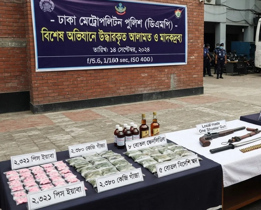 ঢাকায় ডিএমপির অভিযানে বিভিন্ন অপরাধে গ্রেপ্তার ৫৪৭ মাদক ও অস্ত্র উদ্ধার!