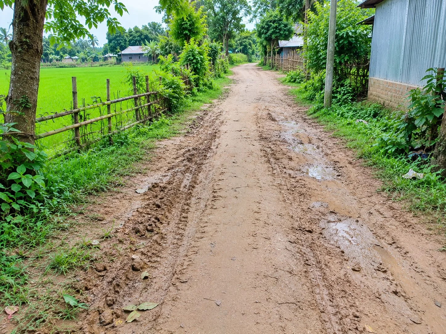 বিএনপি প্রার্থী ফয়সল আমিনের কাছে রাস্তা পাকাকরণের দাবি এলাকাবাসীর