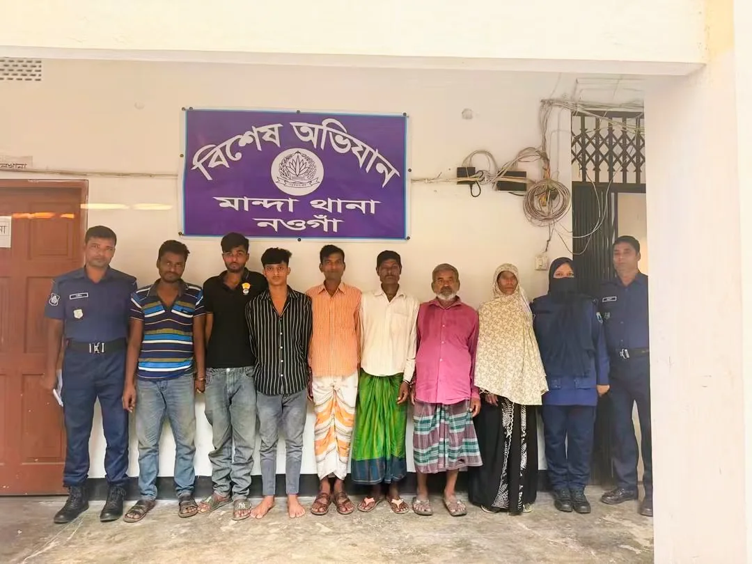 আইনশৃঙ্খলা উন্নয়নে মান্দা থানার অভিযান, ২৪ ঘণ্টায় গ্রেফতার ৭