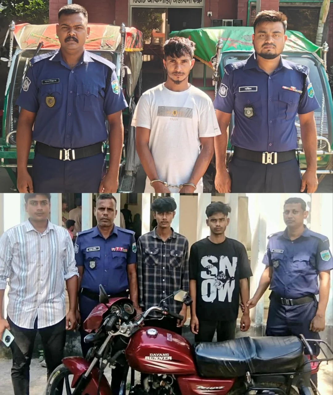 নওগাঁয় পৃথক অভিযানে চোরাই অটোরিকশা-মোটরসাইকেল উদ্ধার, গ্রেপ্তার ৩