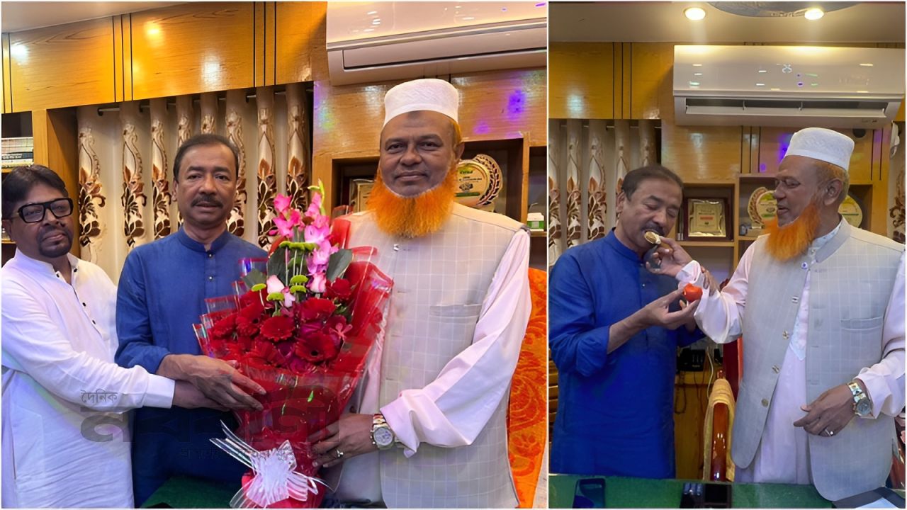 পরাজিত প্রার্থীর কার্যালয়ে ফুল-মিষ্টি নিয়ে গেলেন বিএনপির এমপি