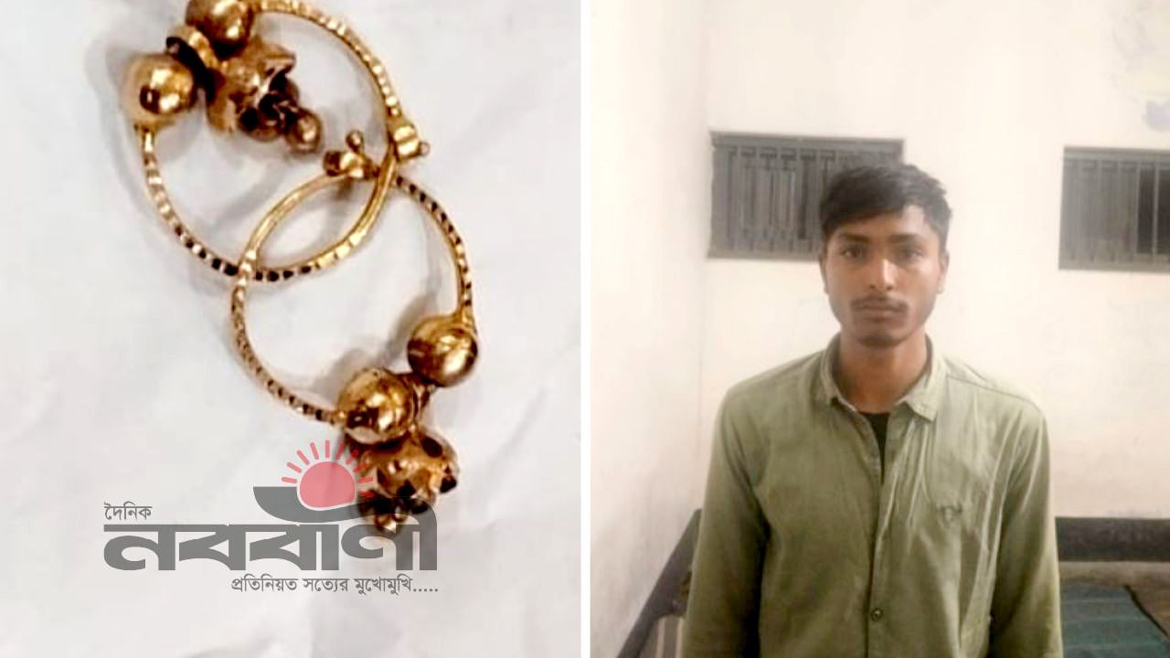 সাপাহার থানা পুলিশের অভিযানে স্কুলছাত্রীর কানের দুল ছিনতাইকারী গ্রেফতার