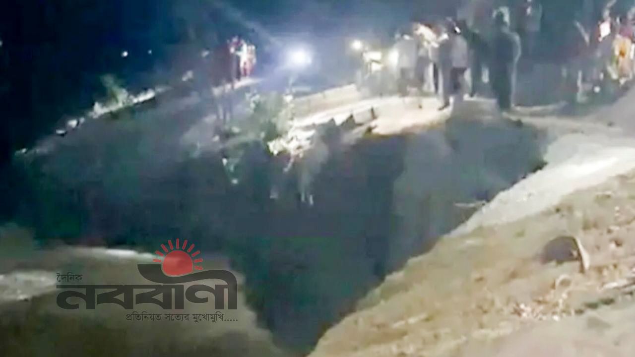 বর্ষা শুরুর আগেই ফরিদপুরে আলফাডাঙ্গায় মধুমতীর ভাঙন নদীগর্ভে বসতভিটা