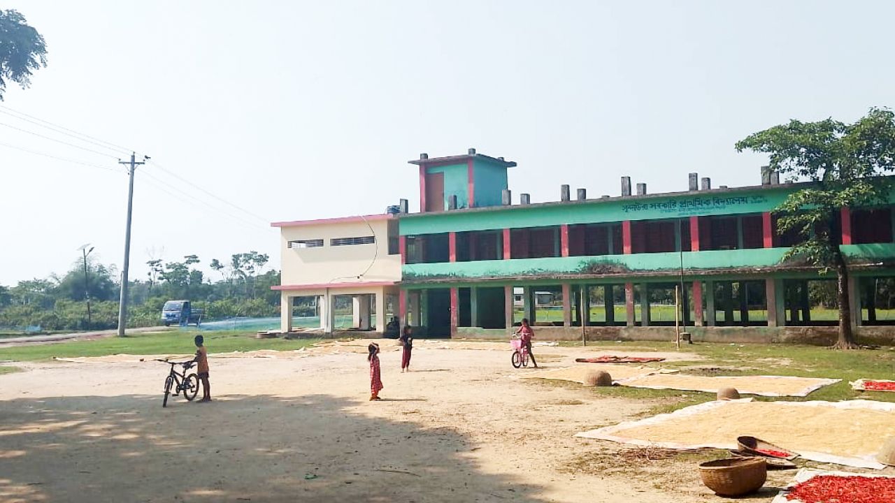 স্কুলের সীমানায় প্রাচীর না থাকায় শিক্ষার্থীরা বিভিন্ন ভাবে অনিরাপদে রয়েছে