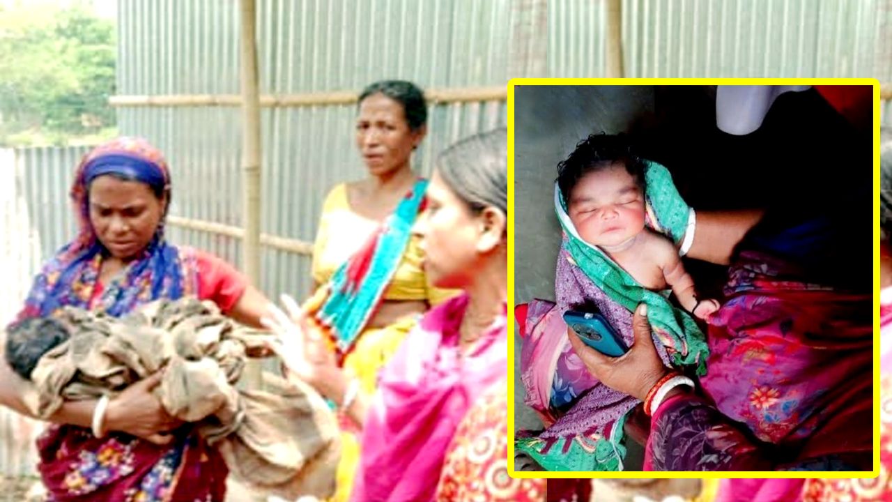 শ্মশানের পাশে পরিত্যক্ত নবজাতক উদ্ধার, মানবিকতায় এগিয়ে এলেন পথচারী নারী