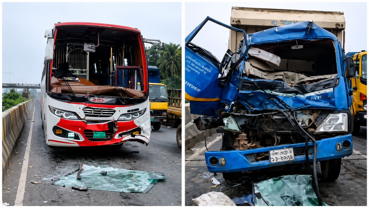 ঢাকা–টাঙ্গাইল মহাসড়কে দুর্ঘটনা, পিকআপচালকের মৃত্যু
