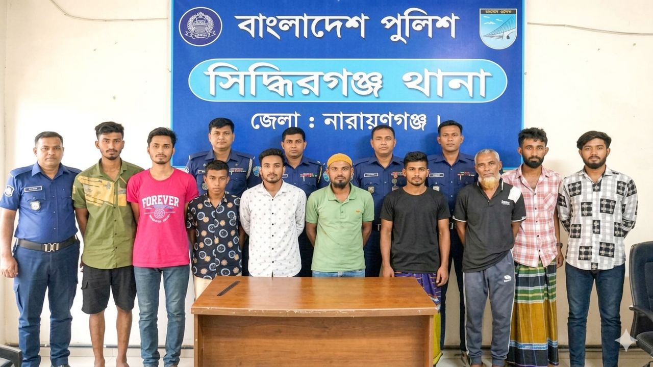 সিদ্ধিরগঞ্জে পুলিশের বিশেষ অভিযান: মাদক কারবারিসহ ৯ জন গ্রেফতার