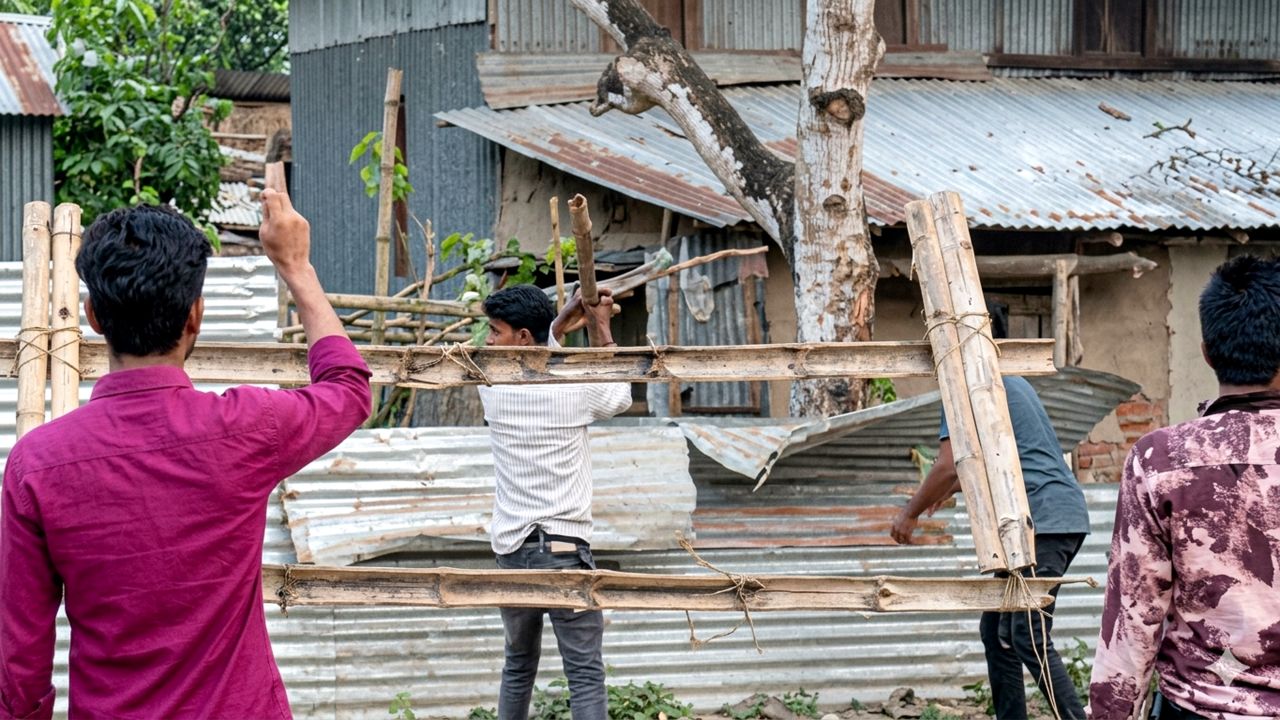 ভাঙ্গায় জমি-জমা বিরোধকে কেন্দ্র করে হামলা বাড়ি-ঘর ভাংচুর- আহত ৫