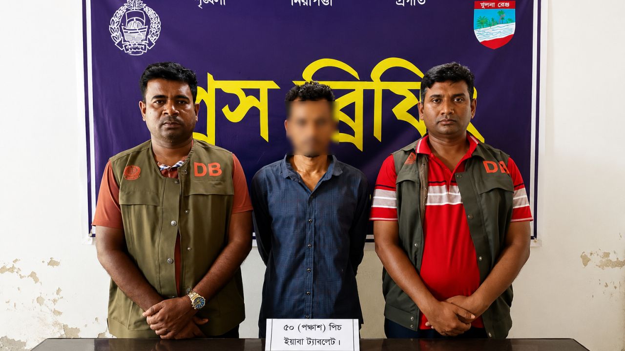 যশোরে ডিবির অভিযানে ৫০ ইয়াবাসহ যুবক আটক