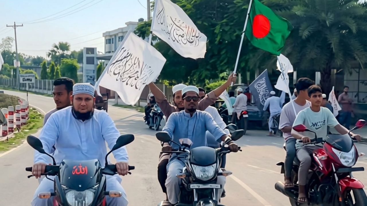 মাদারগঞ্জে কালিমার পতাকা হাতে মোটরসাইকেল শোভাযাত্রা, কোরআনের শিক্ষার প্রতি আহ্বান