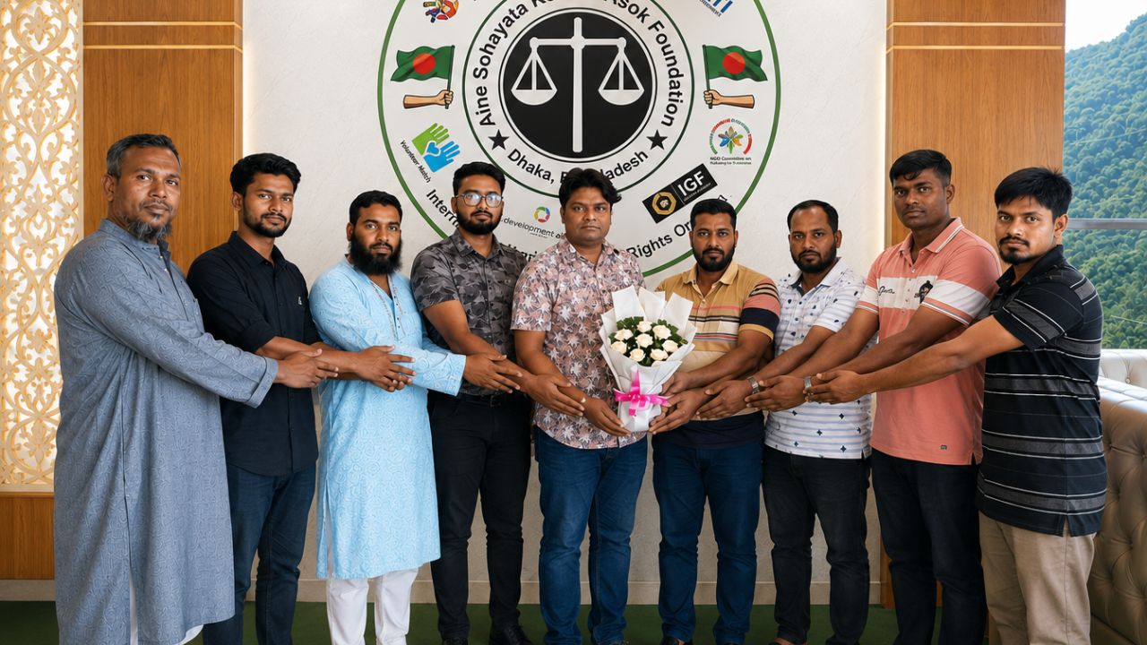 আন্তর্জাতিক মানবাধিকার সংস্থা আইনী সহায়তা কেন্দ্র আসক ফাউন্ডেশনের নির্বাহী পরিচালকের সঙ্গে পাগলা থানা কমিটির সৌজন্য সাক্ষাৎ