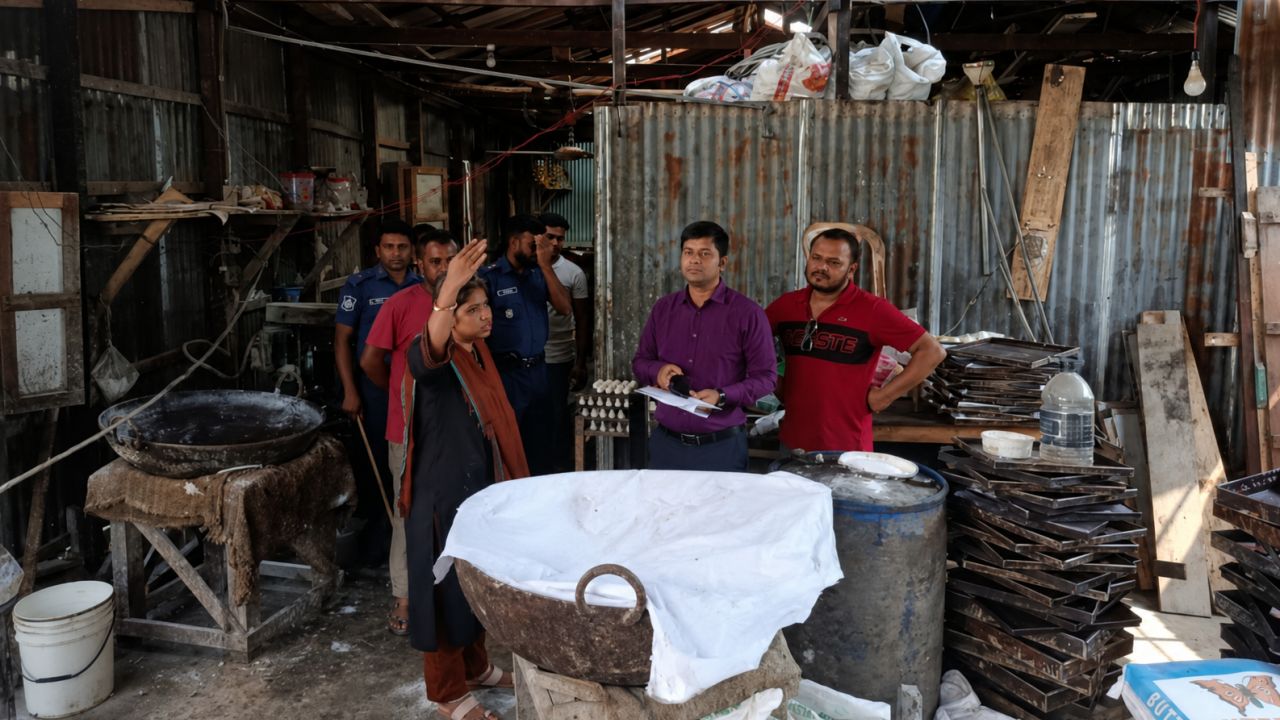 শরীয়তপুরে নিরাপদ খাদ্য আইনে বেকারীকে ১ লাখ টাকা জরিমানা