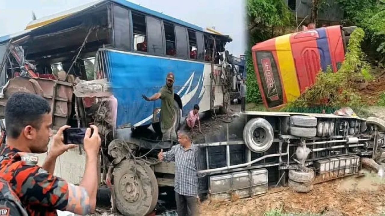 বাহুবলে দুই বাসের মুখোমুখি সংঘর্ষে চালকসহ নিহত ২, আহত অন্তত ২০