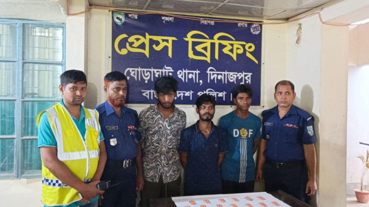 ঘোড়াঘাটে ২০০ ট্যাপেনটাডলসহ তিন যুবক আটক