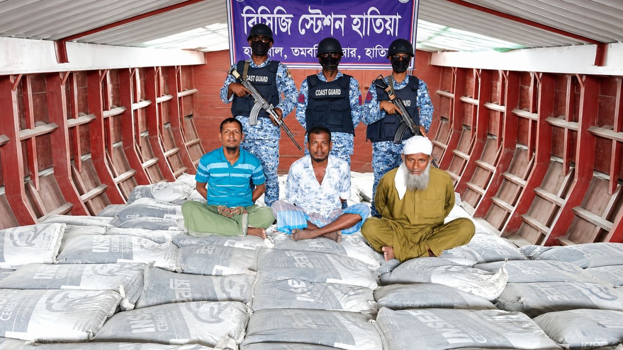 মিয়ানমারে পাচার হচ্ছিল ১,৩৬০ বস্তা সিমেন্ট, গ্রেপ্তার ৩