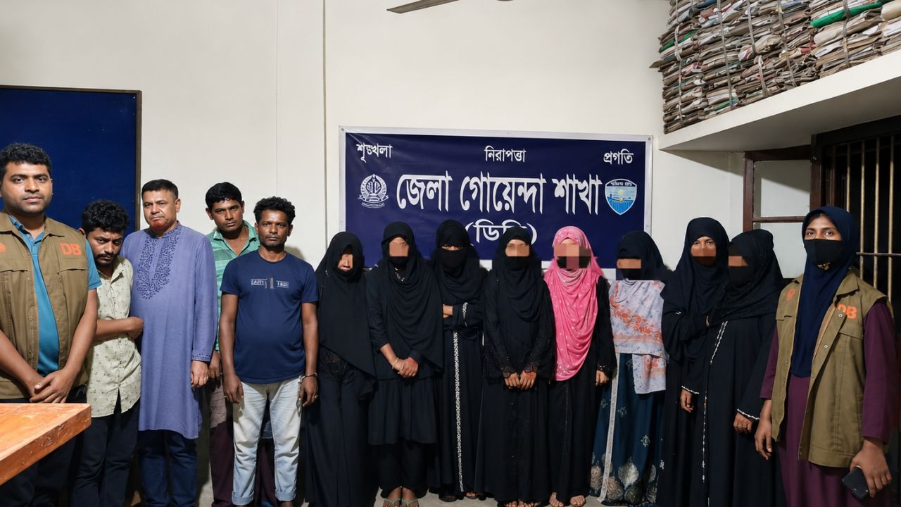 বেগমগঞ্জে আবাসিক হোটেলে ডিবির অভিযানে গ্রেপ্তার ১২  